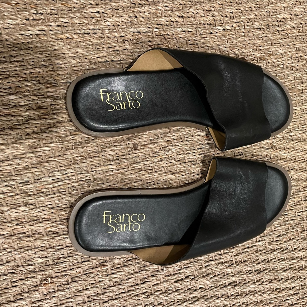 Franco Sarto Black slides size 7